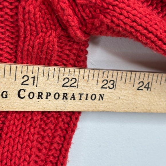 VTG 90s Eddie Bauer Red Ribbed Sweater Womens M Oversized Chunky Slouchy Retro - Picture 7 of 9